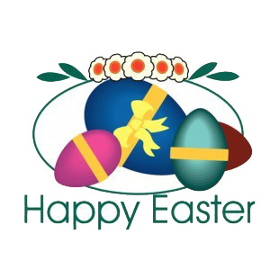 Happy easter with multi colors easter eggs logo listed in easter decals.