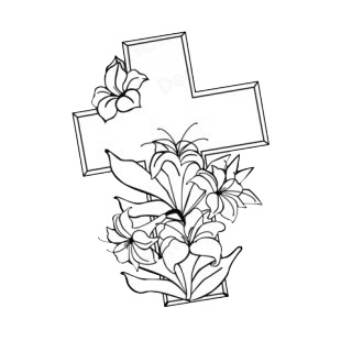 Crucifix and lilies listed in easter decals.