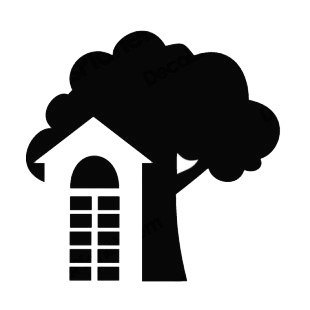 Real estate house and tree listed in buildings decals.