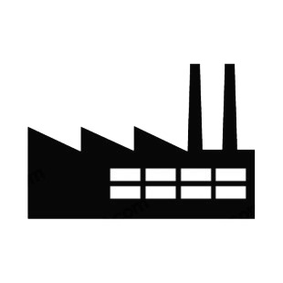Factory with two chimneys listed in buildings decals.
