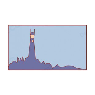 Lighthouse silhouette listed in buildings decals.