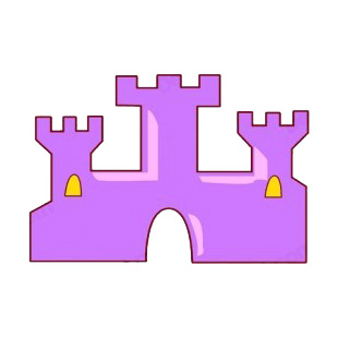 Purple castle listed in buildings decals.