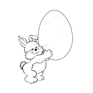 Bunny lifting egg listed in easter decals.