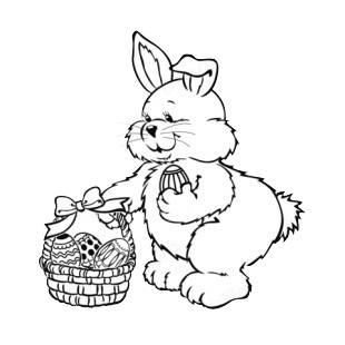 Bunny with easter egg basket holding easter egg listed in easter decals.