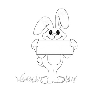 Bunny holding banner listed in easter decals.