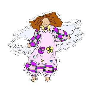 Angel with pink and purple dress smiling listed in angels decals.