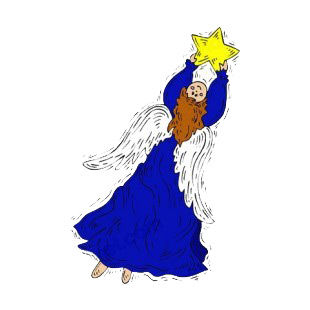 Angel with blue dress holding to star listed in angels decals.