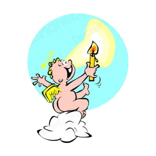 Cherub holding candle listed in angels decals.