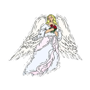 Angel holding red roses listed in angels decals.