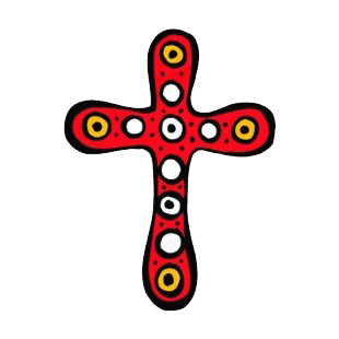 Red cross with yellow and white circles listed in crosses decals.
