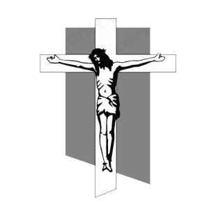 Crucifix  with Jesus listed in crosses decals.