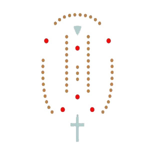 Brown and blue rosary listed in crosses decals.