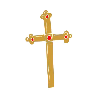 Gold and red eastern cross listed in crosses decals.