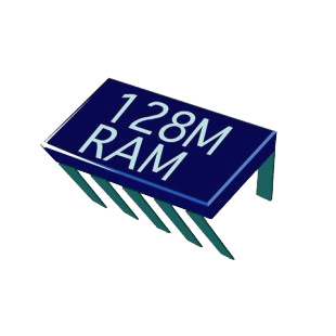 128 MB ram chip listed in business decals.