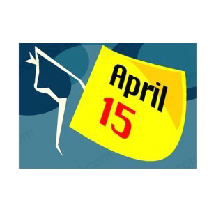 April 15th tax day listed in business decals.