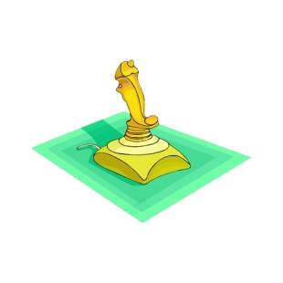 Gold joystick listed in business decals.