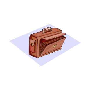 Brown briefcase listed in business decals.