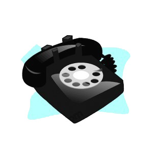 Black rotary phone listed in business decals.