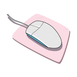 Wired mouse on pink mousepad listed in business decals.
