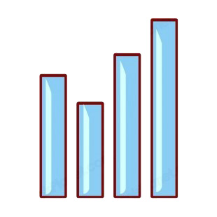 Blue bar graph listed in business decals.