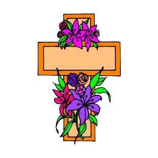 Cross with flowers banner listed in crosses decals.