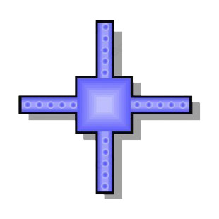 Blue quadrate cross listed in crosses decals.
