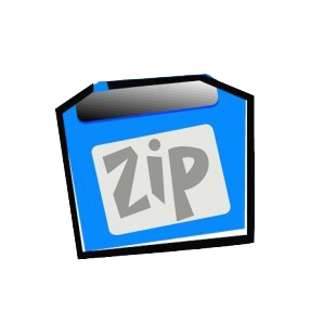 Blue zip disk listed in business decals.