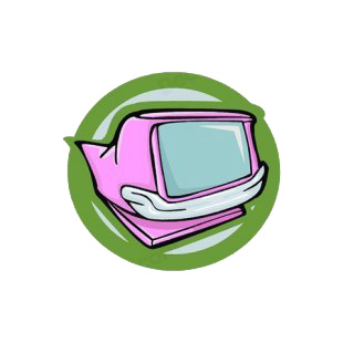 Monitor in pink cadillac shape  listed in business decals.