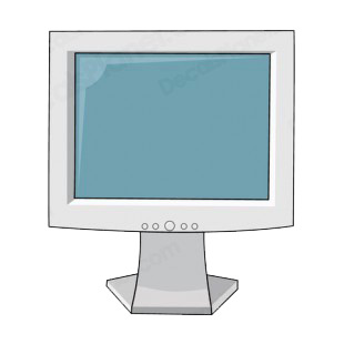 White LCD monitor listed in business decals.