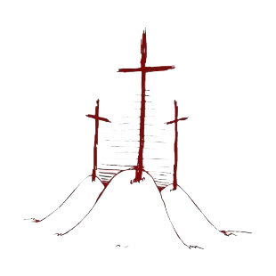 Crosses on a hill drawing listed in crosses decals.