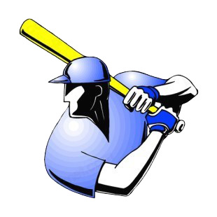 Baseball batter portrait listed in baseball and softball decals.