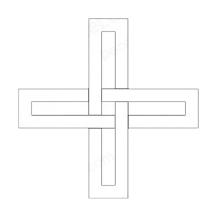Interlaced cross listed in crosses decals.