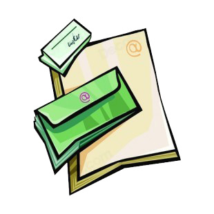 Letters with green envelopes listed in business decals.