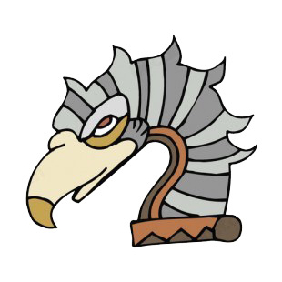Grey and brown eagle head figure listed in figures and artifacts decals.