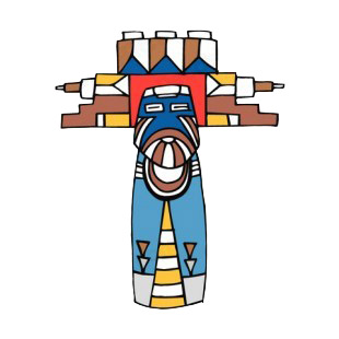 Multi colored aboriginal figure listed in figures and artifacts decals.