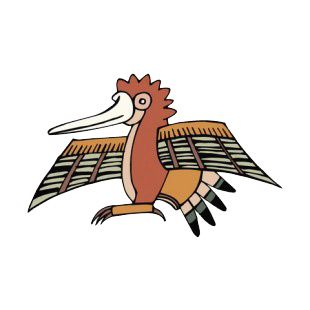 Brown bird with long beak figure listed in figures and artifacts decals.