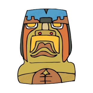 Multi colored face with arm crossed figure listed in figures and artifacts decals.