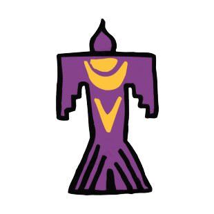 Purple and yellow bird figure listed in figures and artifacts decals.