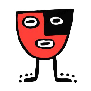 Black and red face with legs figure listed in figures and artifacts decals.