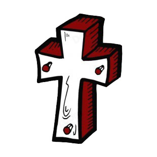Brown and white 3D cross listed in crosses decals.