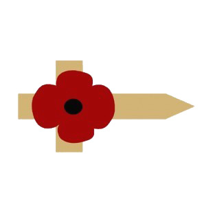 Remembrance day cross listed in crosses decals.