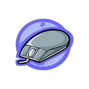 Grey wired mouse with scroller listed in business decals.