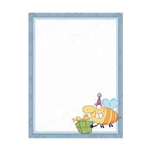 Bee with gift blue frame and border listed in characters decals.