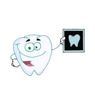 Tooth with x-ray tooth picture  listed in characters decals.