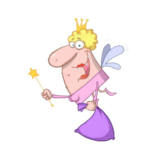 Fairy carrying purple sack listed in characters decals.