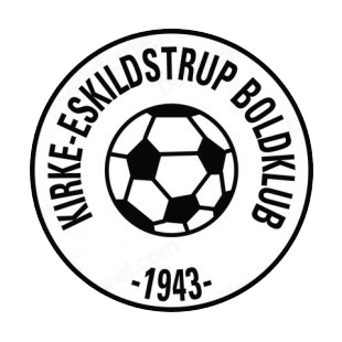 Kirke Eskilstrup Boldklub soccer team logo listed in soccer teams decals.