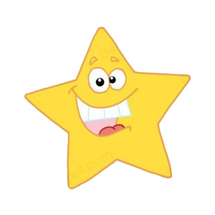 Happy yellow star smiling listed in characters decals.