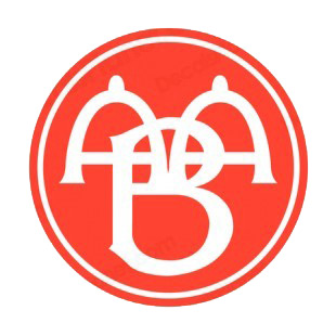 Aalborg Boldspilklub soccer team logo listed in soccer teams decals.
