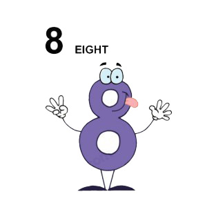 Purple number 8 eight  listed in characters decals.
