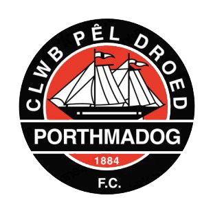 Porthmadog FC soccer team logo listed in soccer teams decals.